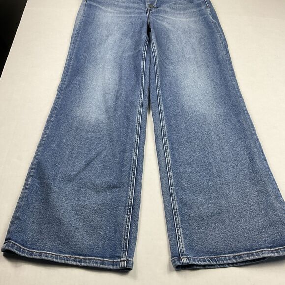 BlankNYC The Chrystie High Rise Cropped Wide Leg Jeans 29 Blue 70s Retro Palazzo - Picture 2 of 14